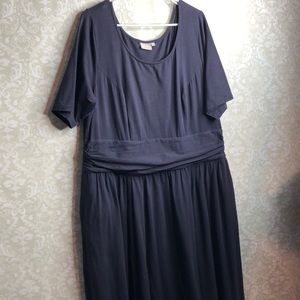 eShakti 2x (22w) Long Navy blue dress
